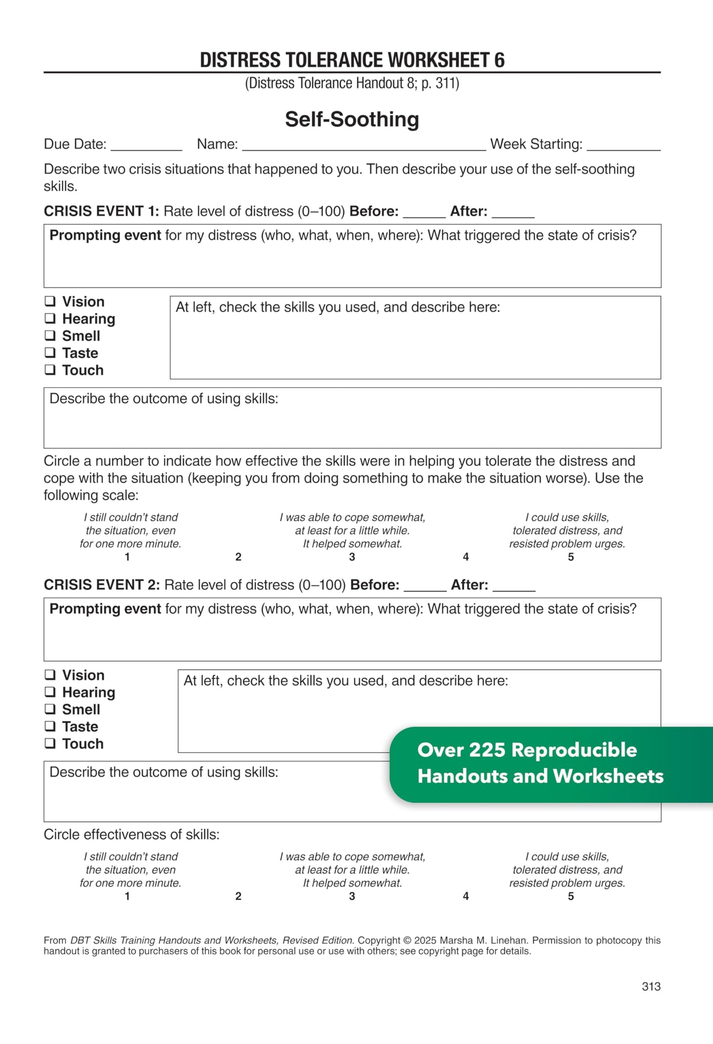 DBT Skills Training Handouts and Worksheets