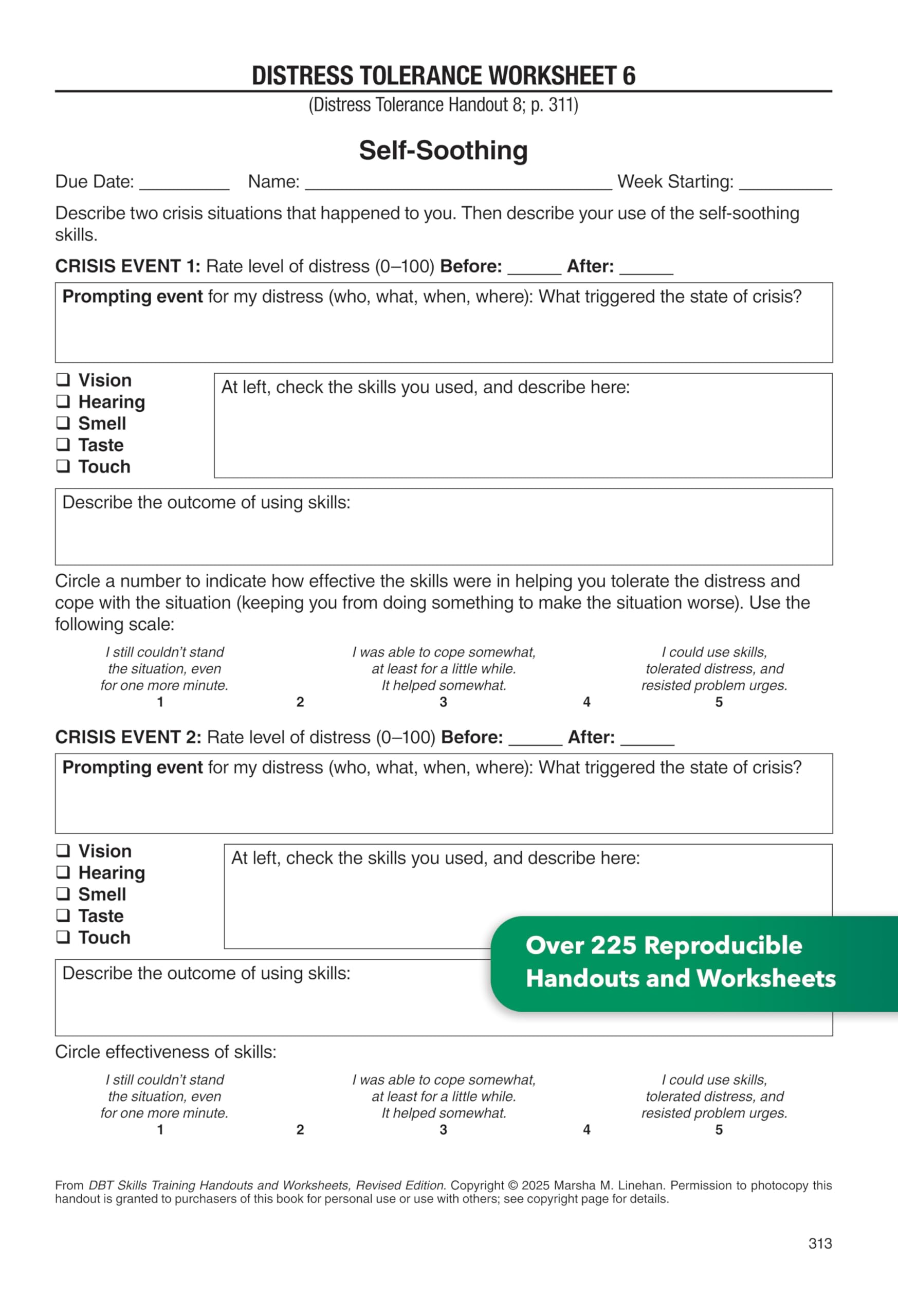 DBT Skills Training Handouts and Worksheets