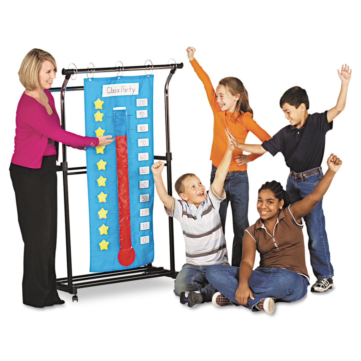 Carson Dellosa Thermometer and Goal Tracker Pocket Chart, Go