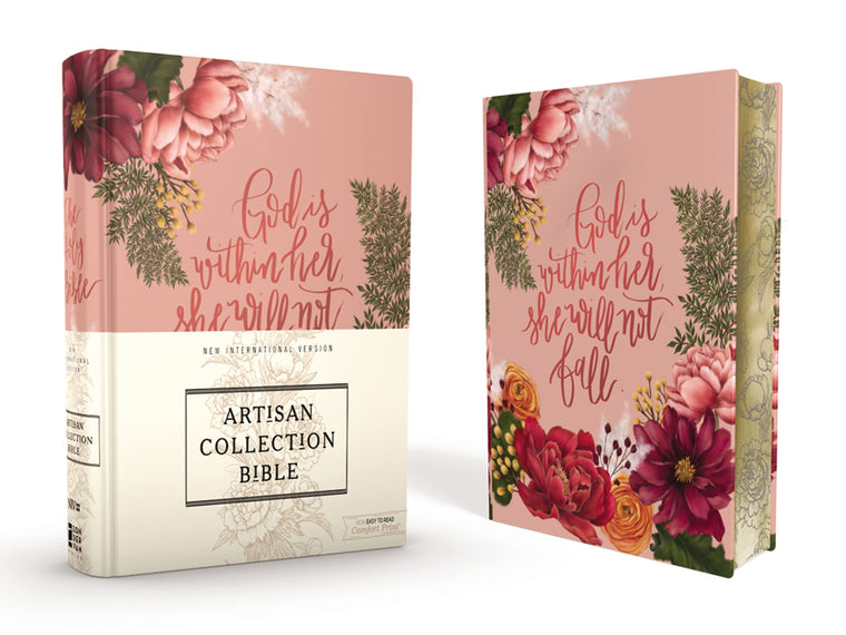 NIV, Artisan Collection Bible, Women?s Bible with Journaling Space, Cloth over Board, Pink Floral, Designed Edges under Gilding, Red Letter, Comfort Print