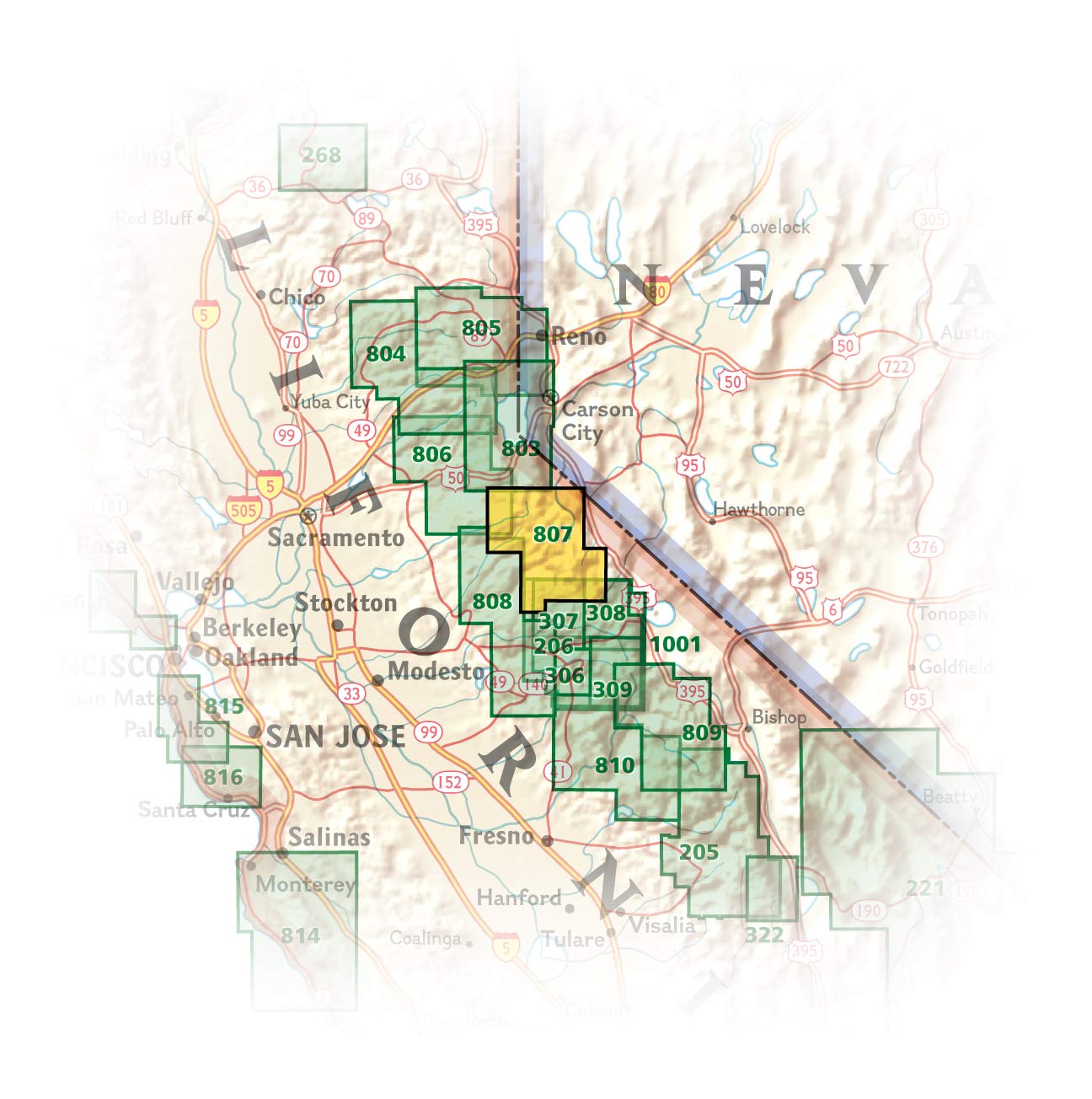 Carson-Iceberg, Emigrant, and Mokelumne Wilderness Areas Map [Eldorado, Humboldt-Toiyabe, and Stanislaus National Forests] (National Geographic Trails Illustrated Map, 807)