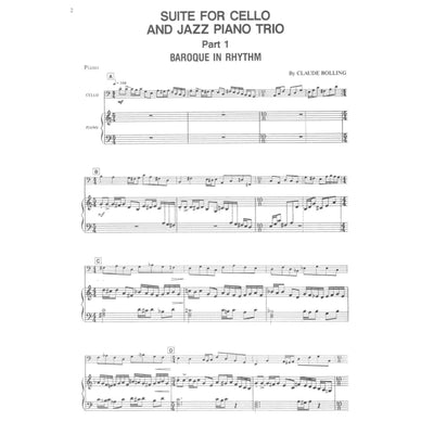 Suite for Cello and Jazz Piano Trio: Set of Parts