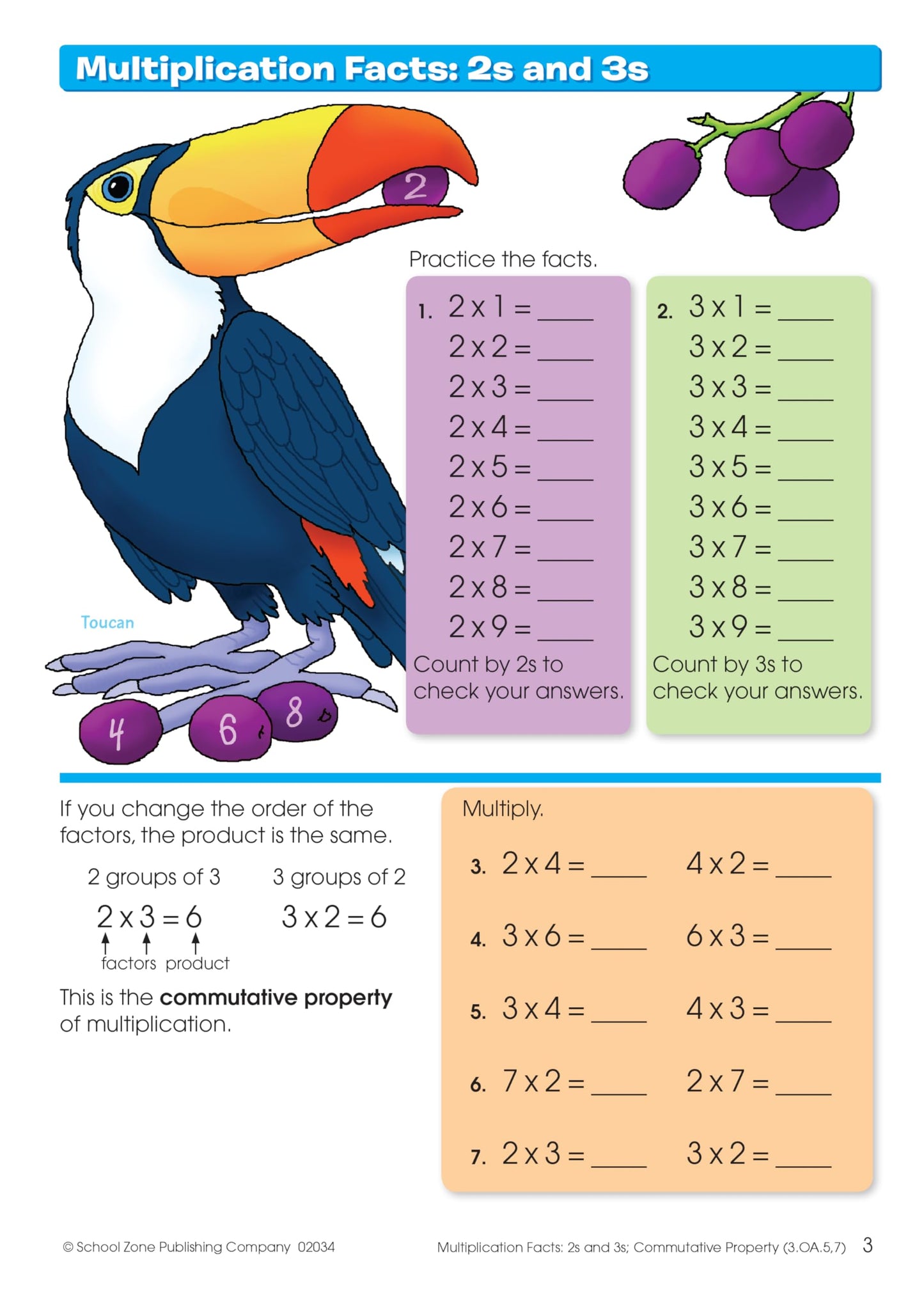 School Zone Multiplication & Division Workbook 32 Pages