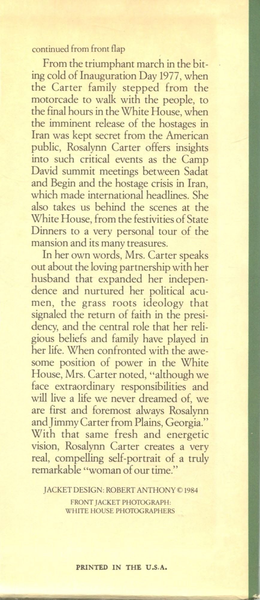 First Lady from Plains by Carter, Rosalynn