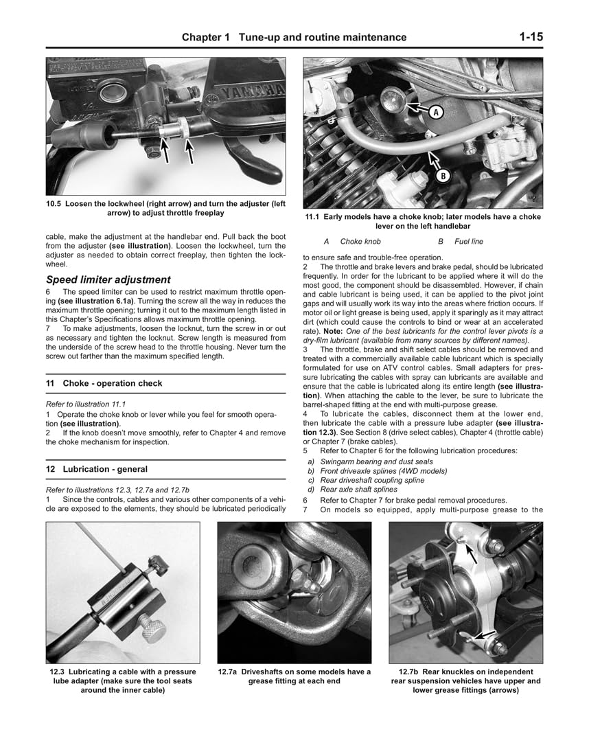 Yamaha Kodiak & Grizzly 2-Wheel & 4-Wheel Drive 386cc 401cc 421cc 595cc & 660cc (93-05) Haynes Repair Manual