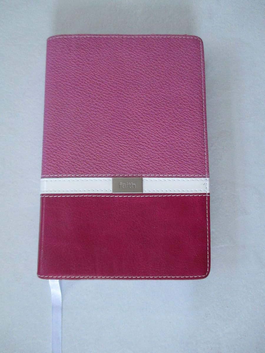 NIV, Thinline Bible, Compact, Imitation Leather, Pink/Burgundy, Red Letter Edition