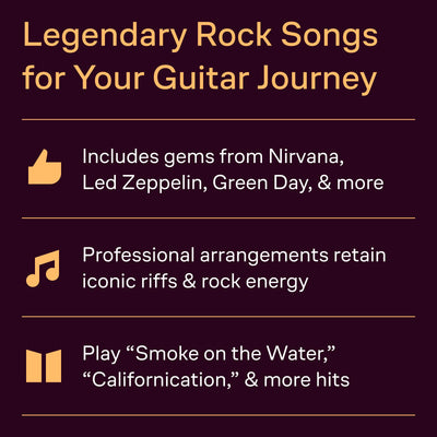 First 50 Songs You Should Play on Electric Guitar  Rock Guitar Tab Songbook for Beginners and Intermediate Players  Learn Classic Rock Riffs Solos and Chords from Nirvana Metallica Queen and More
