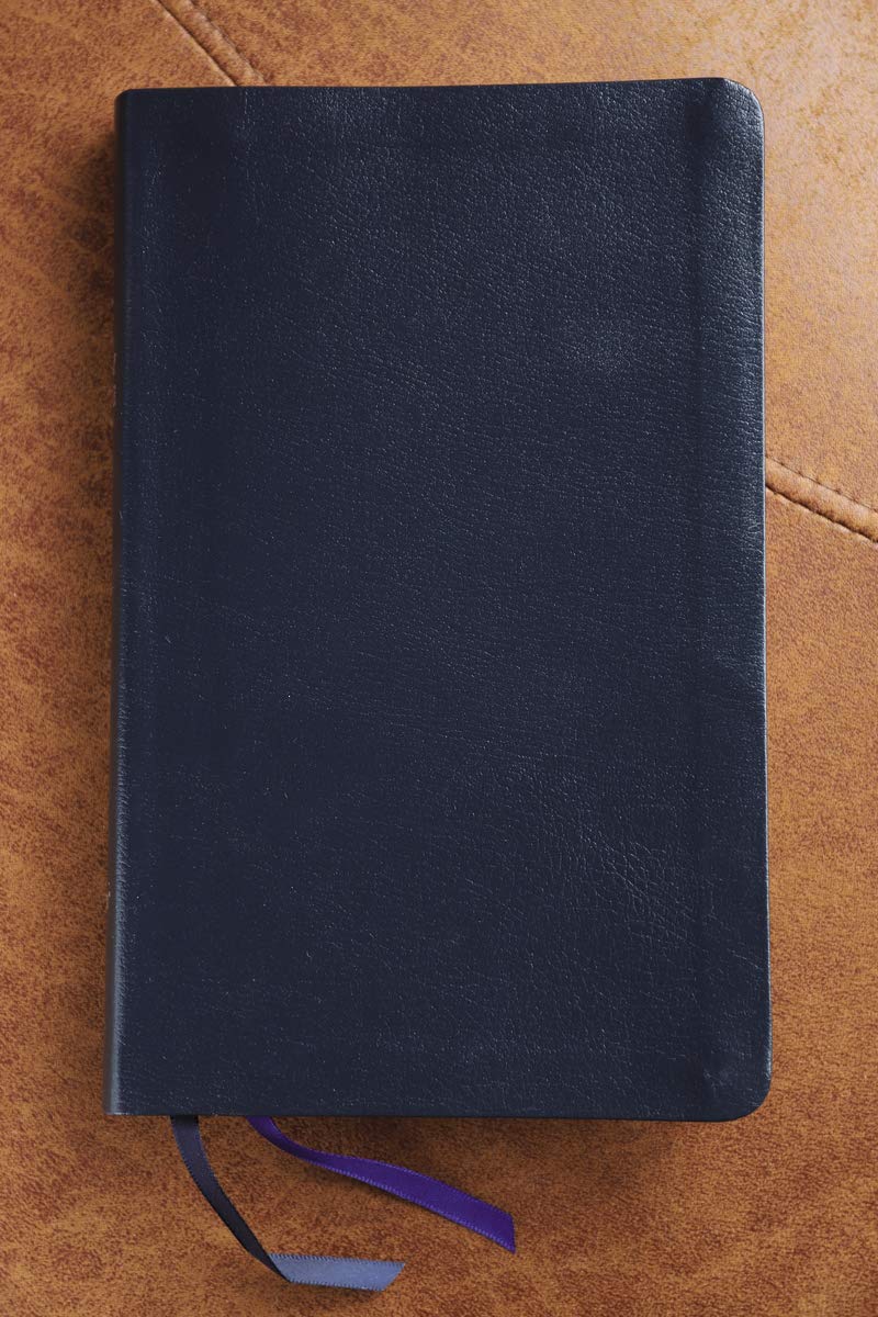 NIV, Thinline Bible, Bonded Leather, Navy, Red Letter, Thumb Indexed, Comfort Print