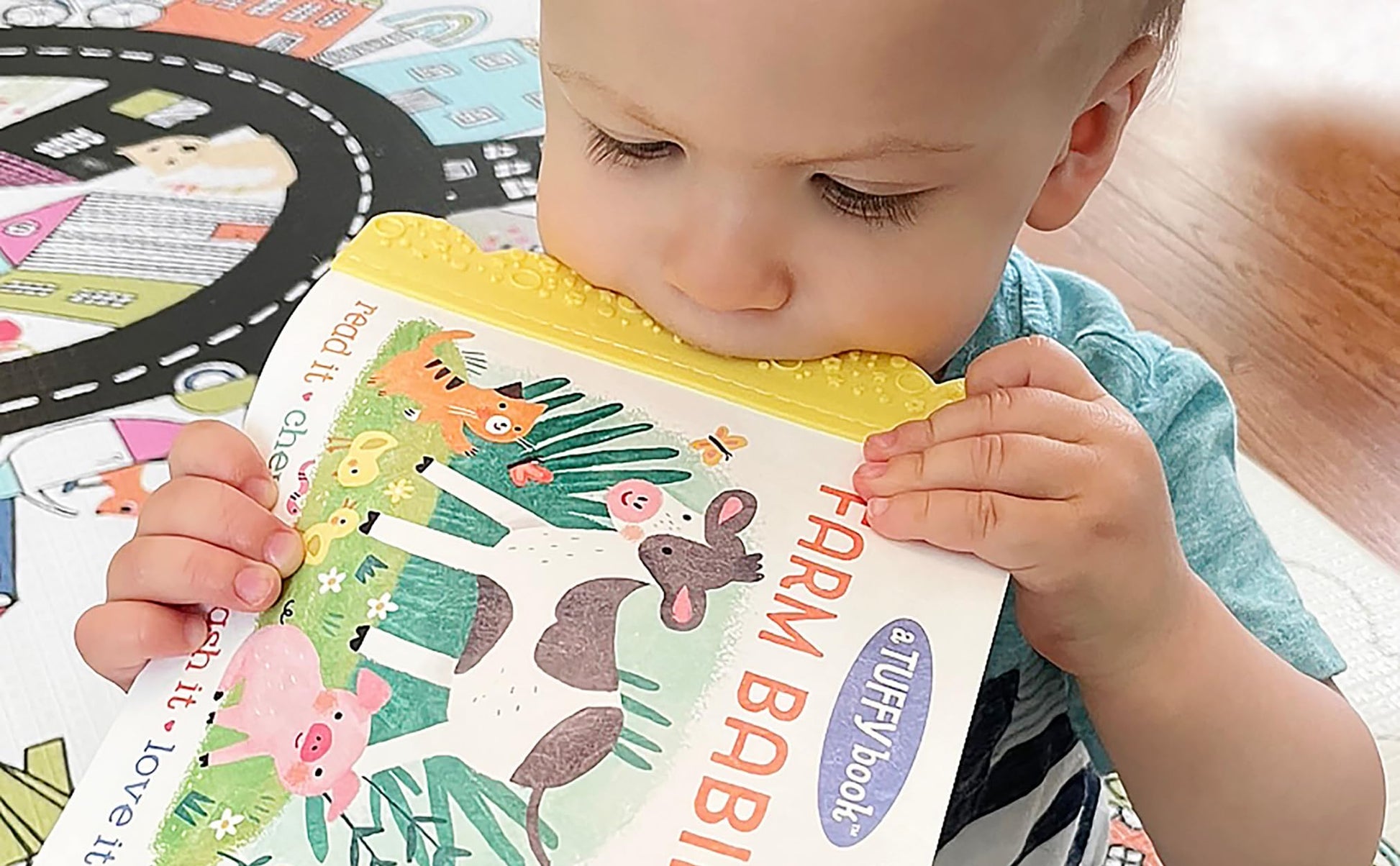 Tuffy Dinosaurs Big & Little (an Opposites Book) - Washable, Chewable, Unrippable Pages With Hole For Stroller Or Toy Ring, Teether Tough, Ages 0-3 (A Tuffy Book)
