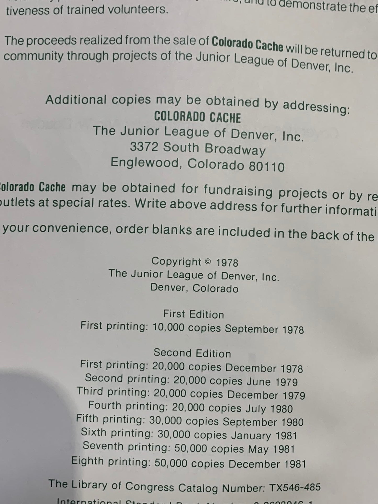 Colorado Cache Cookbook: A Goldmine of Recipes