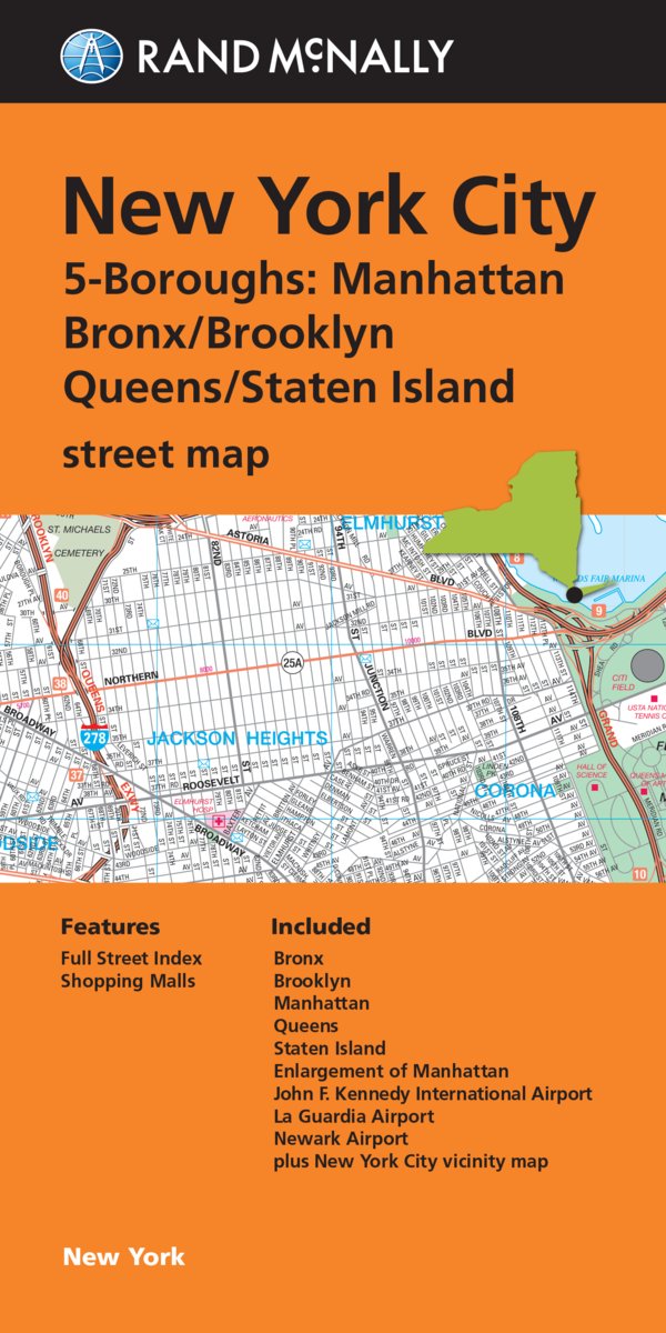 Rand McNally, New York City 5-Boroughs: Manhattan, Bronx/brooklyn, Queens/Staten Island Street Map