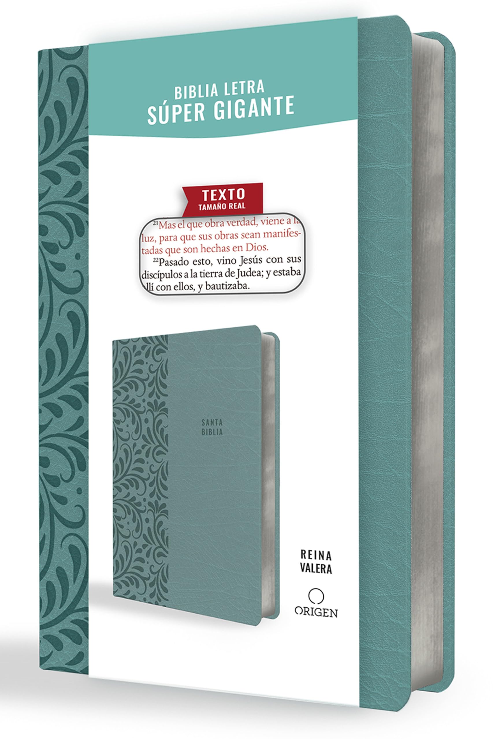 Biblia Reina Valera letra s?per gigante, s?mil piel aguamarina / Spanish Bible Reina Valera Super Giant Print, Aquamarine Leathersoft (Spanish Edition)