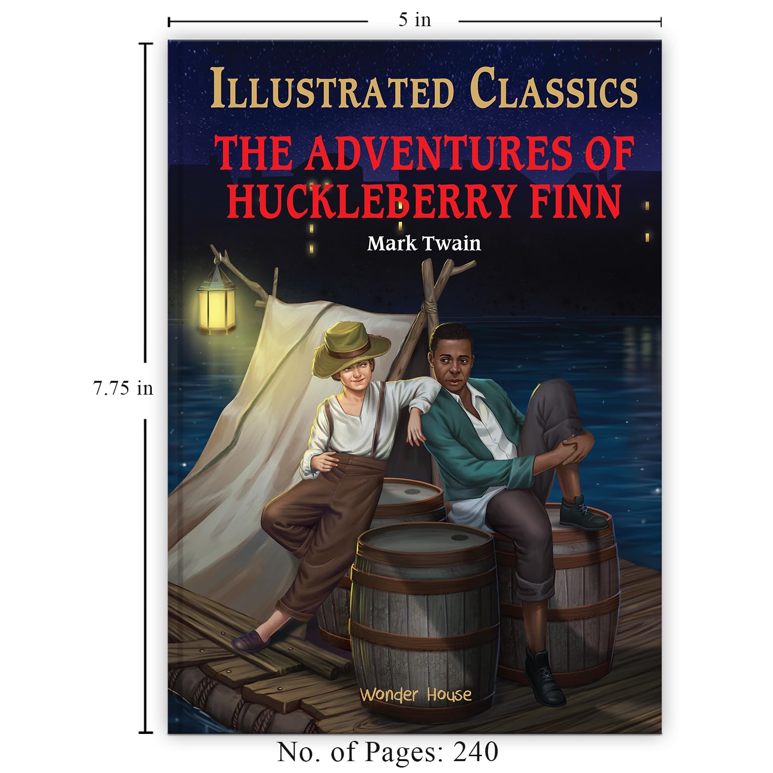 The Adventures of Huckleberry Finn : illustrated Abridged Children Classics English Novel with Review Questions