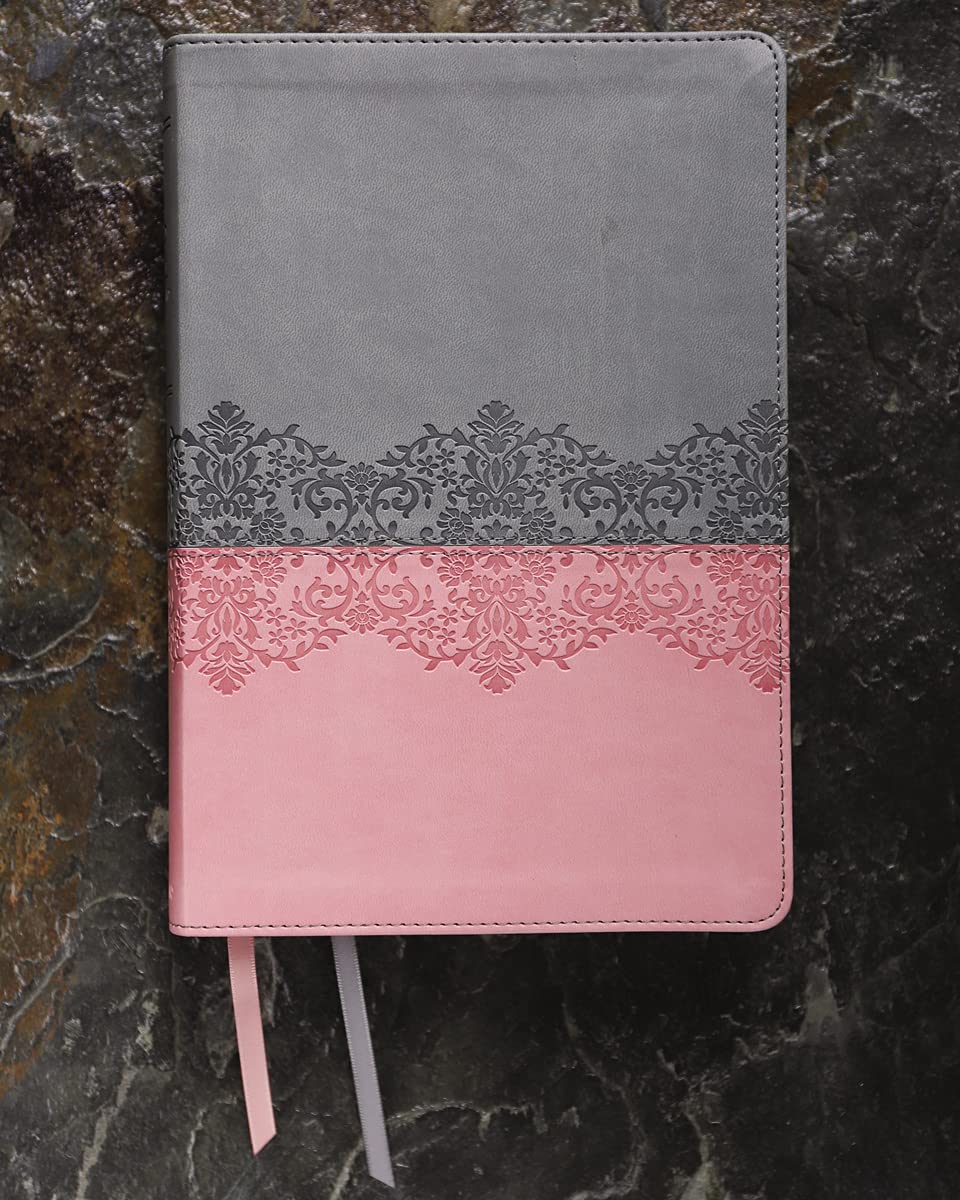 NIV, Life Application Study Bible, Third Edition, Leathersoft, Gray/Pink, Red Letter, Thumb Indexed