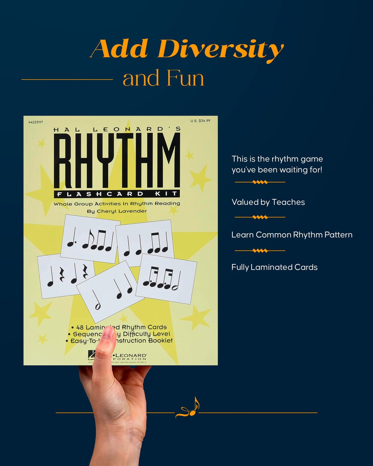 HAL LEONARD'S RHYTHM FLASHCARD KIT - 48 PACK - LAMINATED MUS