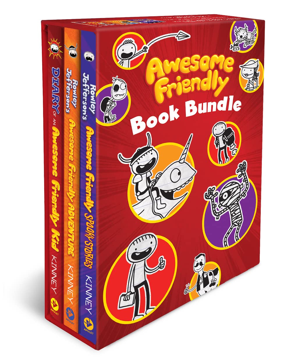 Awesome Friendly 3-Book Hardcover Gift Set: Diary of an Awesome Friendly Kid, Rowley Jeffersons Awesome Friendly Adventure, and Rowley Jeffersons ... Stories (The Awesome Friendly Kid Series)