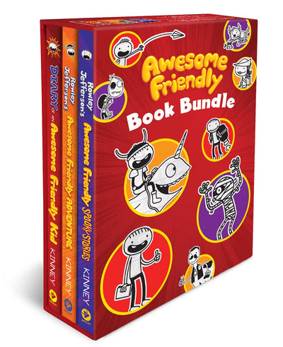 Awesome Friendly 3-Book Hardcover Gift Set: Diary of an Awesome Friendly Kid, Rowley Jeffersons Awesome Friendly Adventure, and Rowley Jeffersons ... Stories (The Awesome Friendly Kid Series)