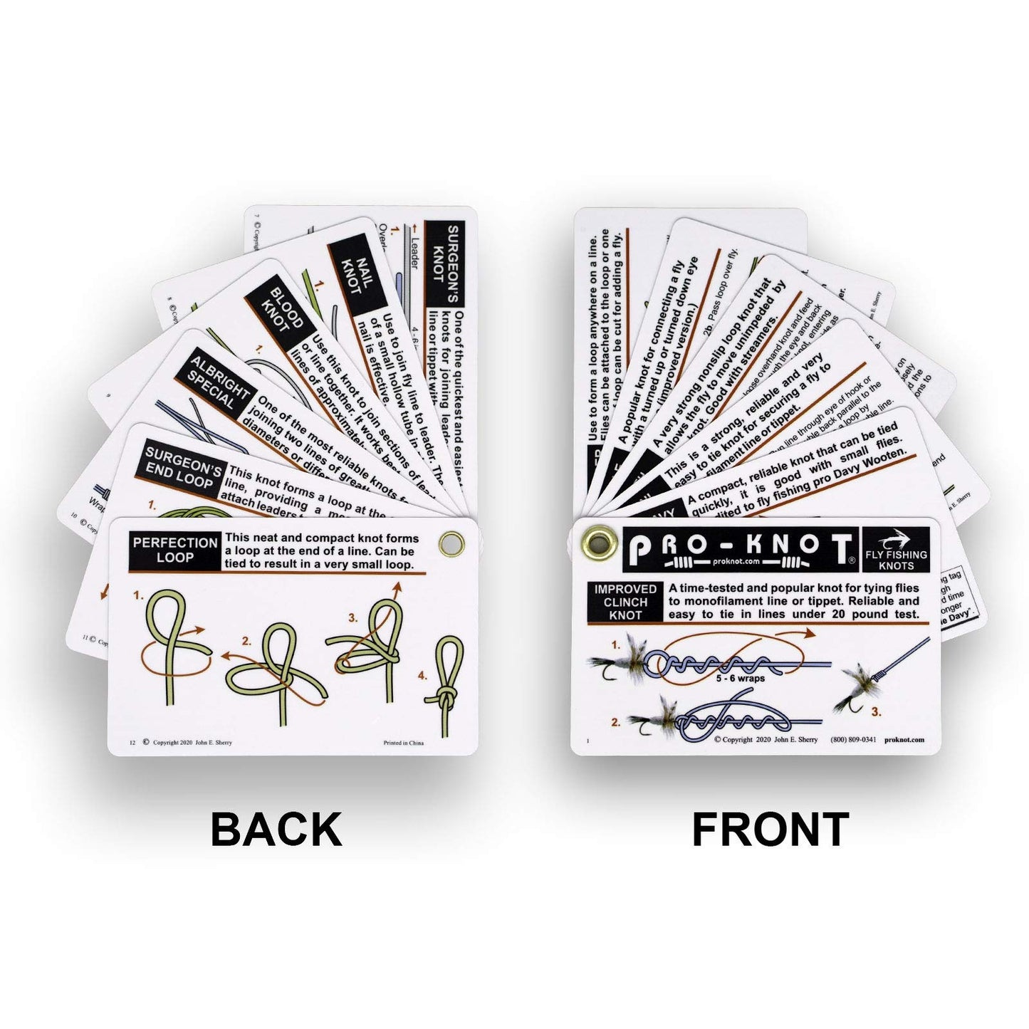 Pro-Knot Fly Fishing Knot Cards - Waterproof Knot Cards With 12 Best Fly Fishing Knots  Easy To Follow Knot Tying Instructions  Fly Fisherman Gift Idea