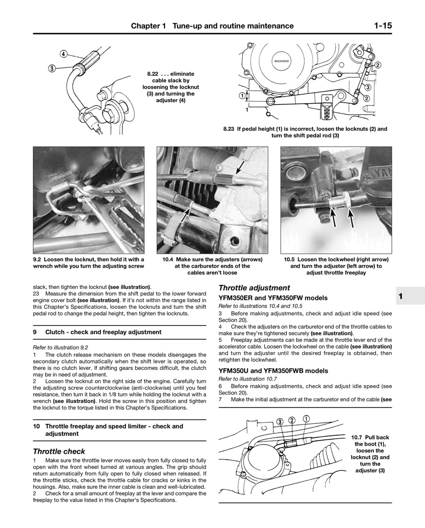 Yamaha ATVs Timberwolf, Bruin, Bear Tracker, 350ER and Big Bear 1987 - 2009 (Haynes Service & Repair Manual)