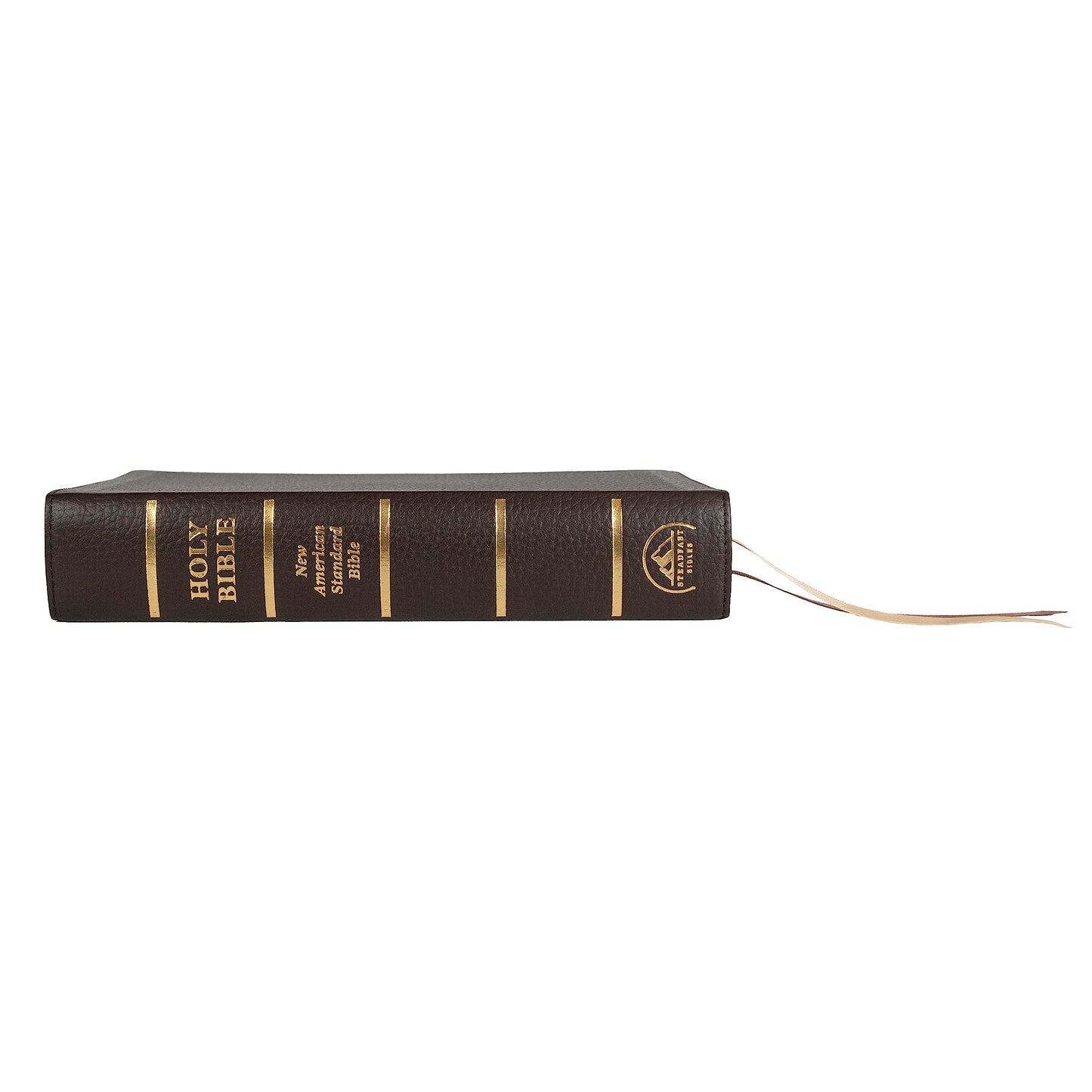 NASB Holy Bible, Large Print, Brown Premium Genuine Leather (Cowhide): 1995 New American Standard Bible in a Single-Column, Wide-Margin Format with 2 Ribbon Markers, 40 GSM Paper & Gold Page Edges