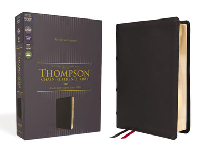 NASB, Thompson Chain-Reference Bible, Genuine Leather, Calfskin, Black, 1995 Text, Red Letter, Comfort Print