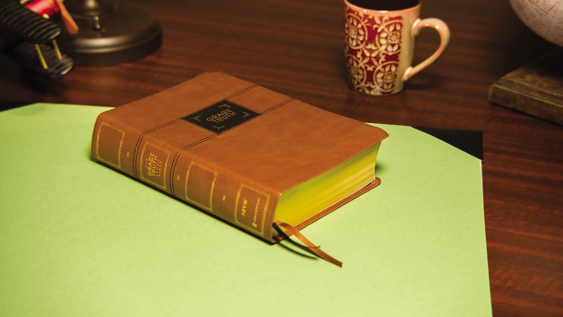 NIV, The Grace and Truth Study Bible (Trustworthy and Practical Insights), Leathersoft, Brown, Red Letter, Comfort Print