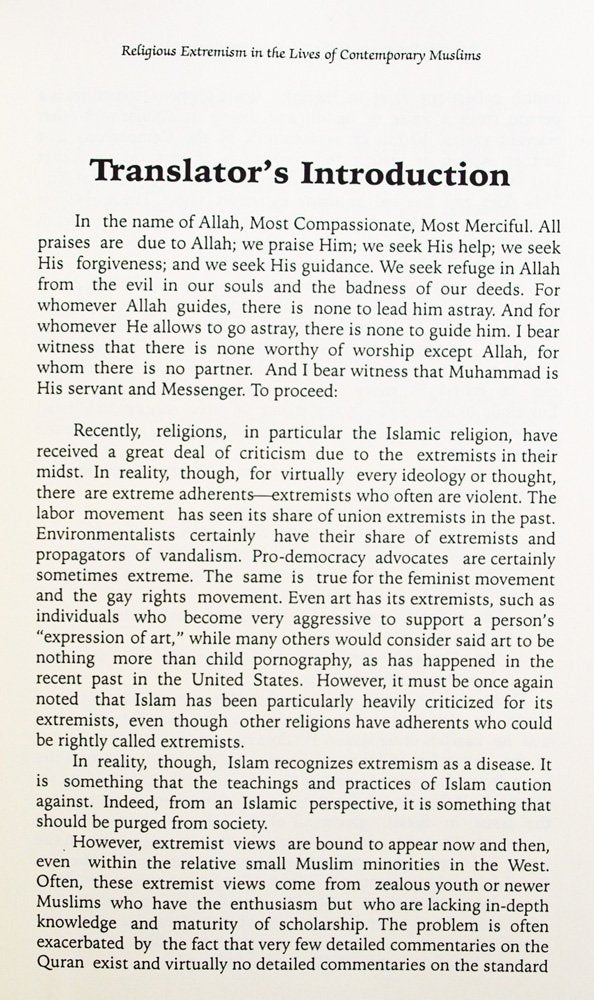 Religious Extremism in the Lives of Contemporary Muslims