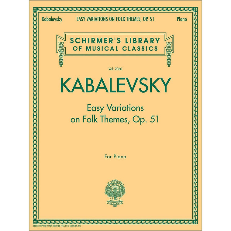 Easy Variations on Folk Themes, Op. 51: Schirmer Library of Classics Volume 2060 (Schirmer's Library of Musical Classics)