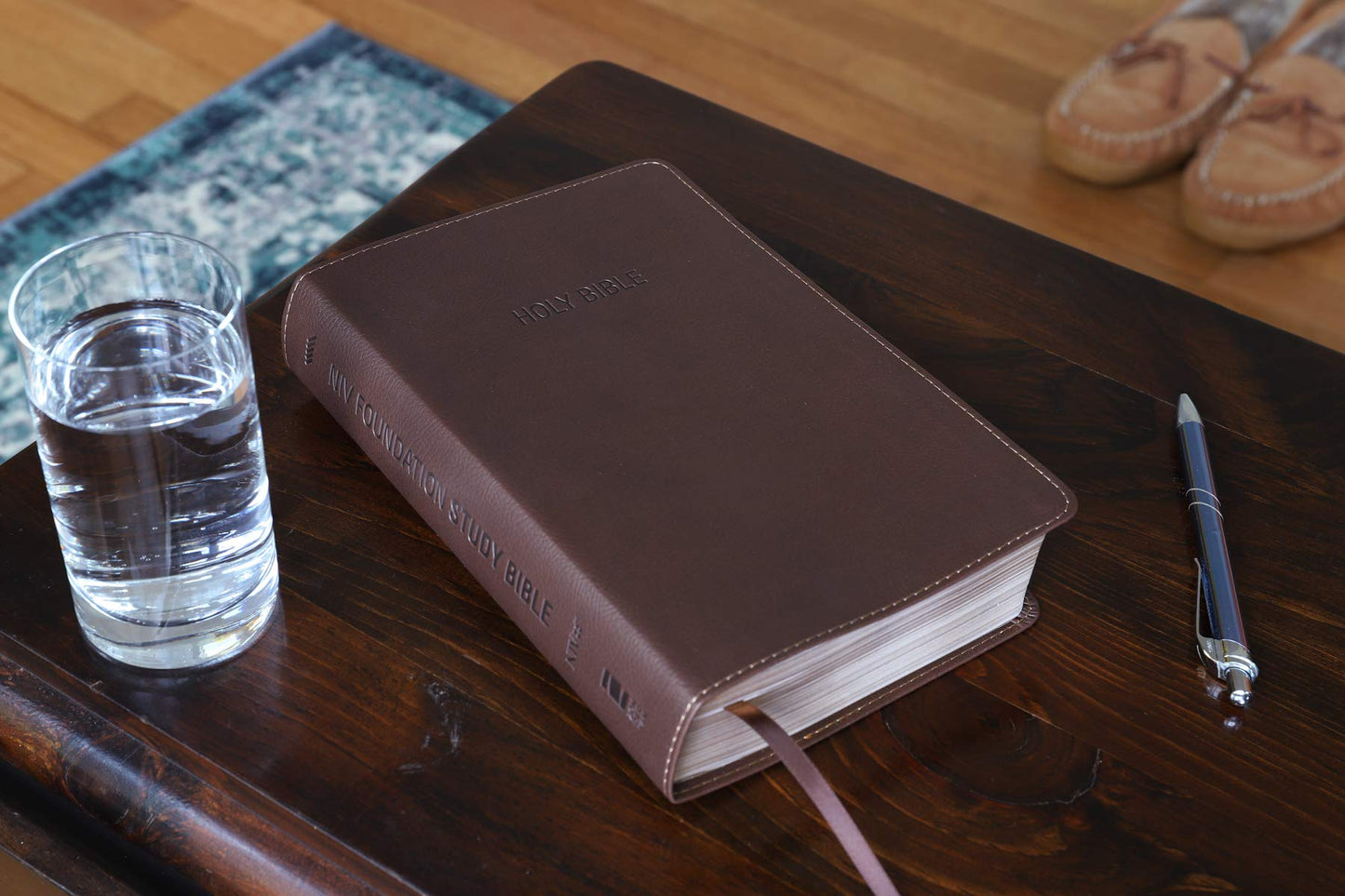 NIV, Foundation Study Bible, Leathersoft, Brown, Red Letter