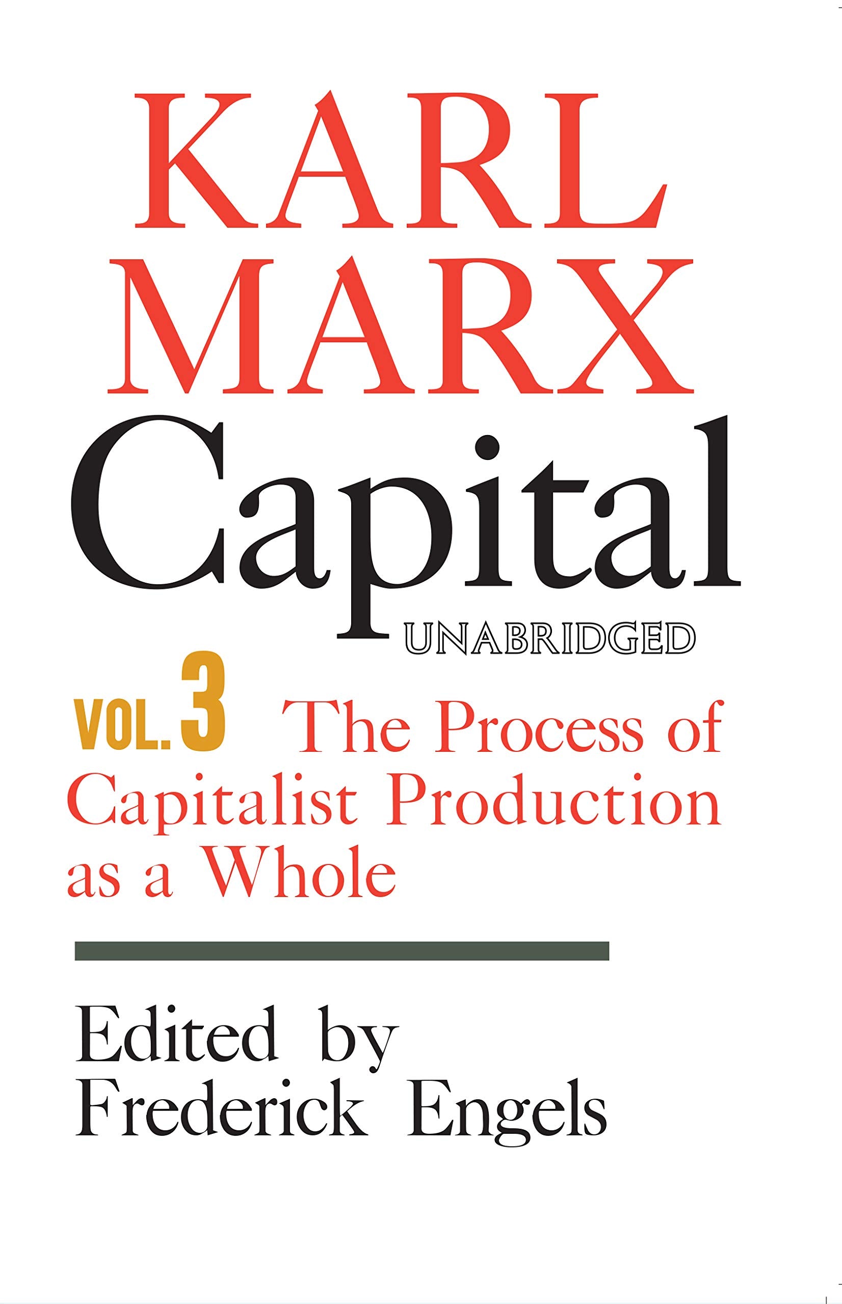 Capital: A Critique of Political Economy - Volume 3: The Process of Capitalist Production as a Whole