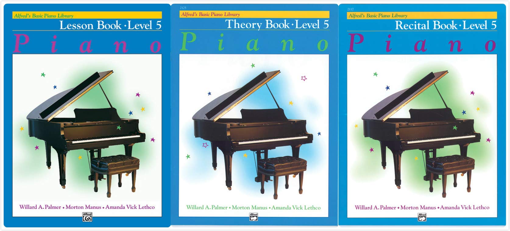 Alfreds Basic Piano Library: Level 5 Books Set (3 Books) - Lesson Book 5, Theory Book 5, Recital Book 5