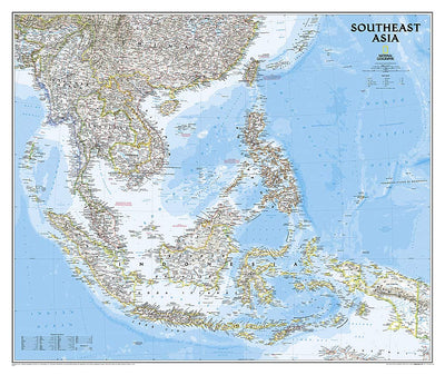 National Geographic Southeast Asia Wall Map - Classic (38 x 32 in) (National Geographic Reference Map)
