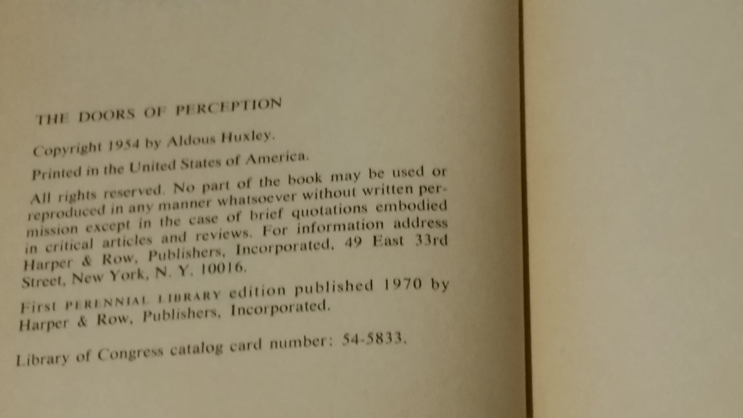 The Doors of Perception by Huxley, Aldous