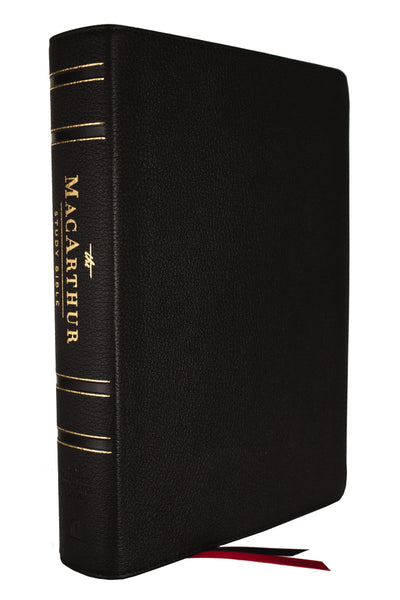 NASB, MacArthur Study Bible, Black Genuine Leather, 1995 Text, Comfort Print: Unleashing God's Truth One Verse at a Time (Holy Bible, New American Standard Bible)