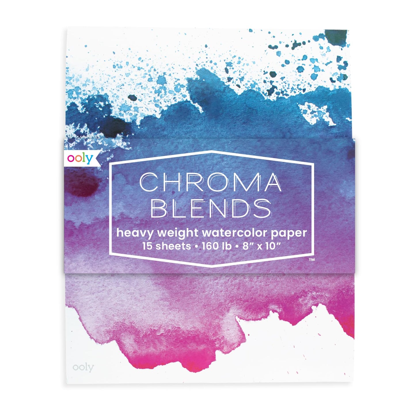Ooly Chroma Blends Heavy-Weight Watercolor Pad, 8 x 10 Inches - 15 Sheets