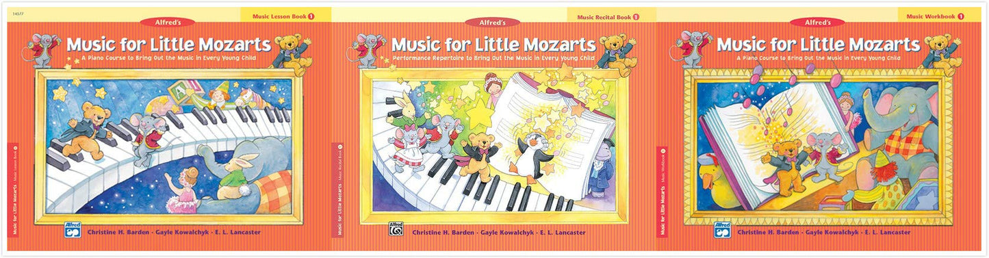 Alfreds Music for Little Mozarts Books 1 Set (3 Books) - Lesson Book 1, Workbook 1, Recital Book 1