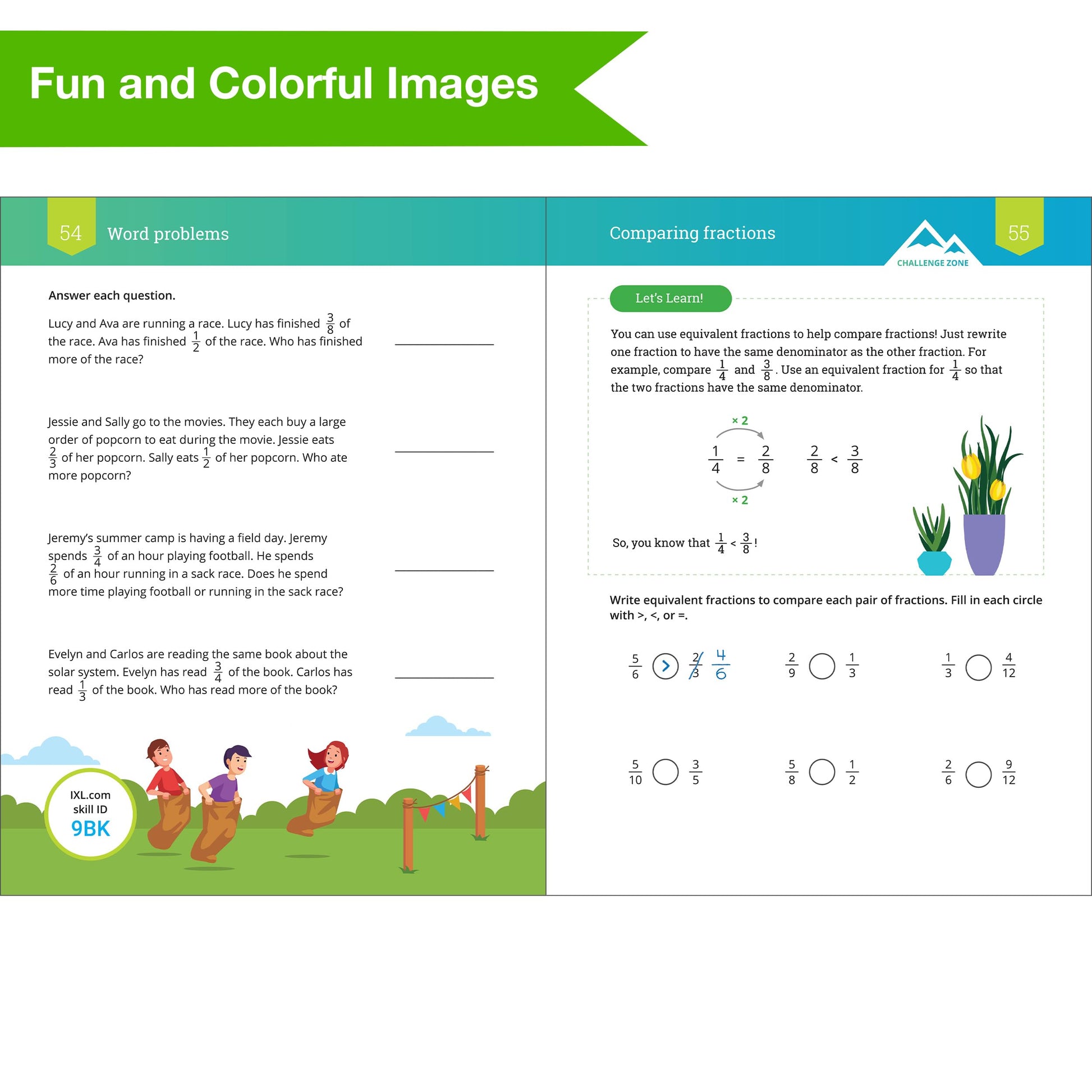 IXL Fractions 3rd Grade Math Workbook, Mathematics Book for Kids Ages 8-9 Covering Addition, Subtraction, Multiplication, Division, and Comparing With ... Mixed Numbers (IXL Topic-Specific Workbooks)
