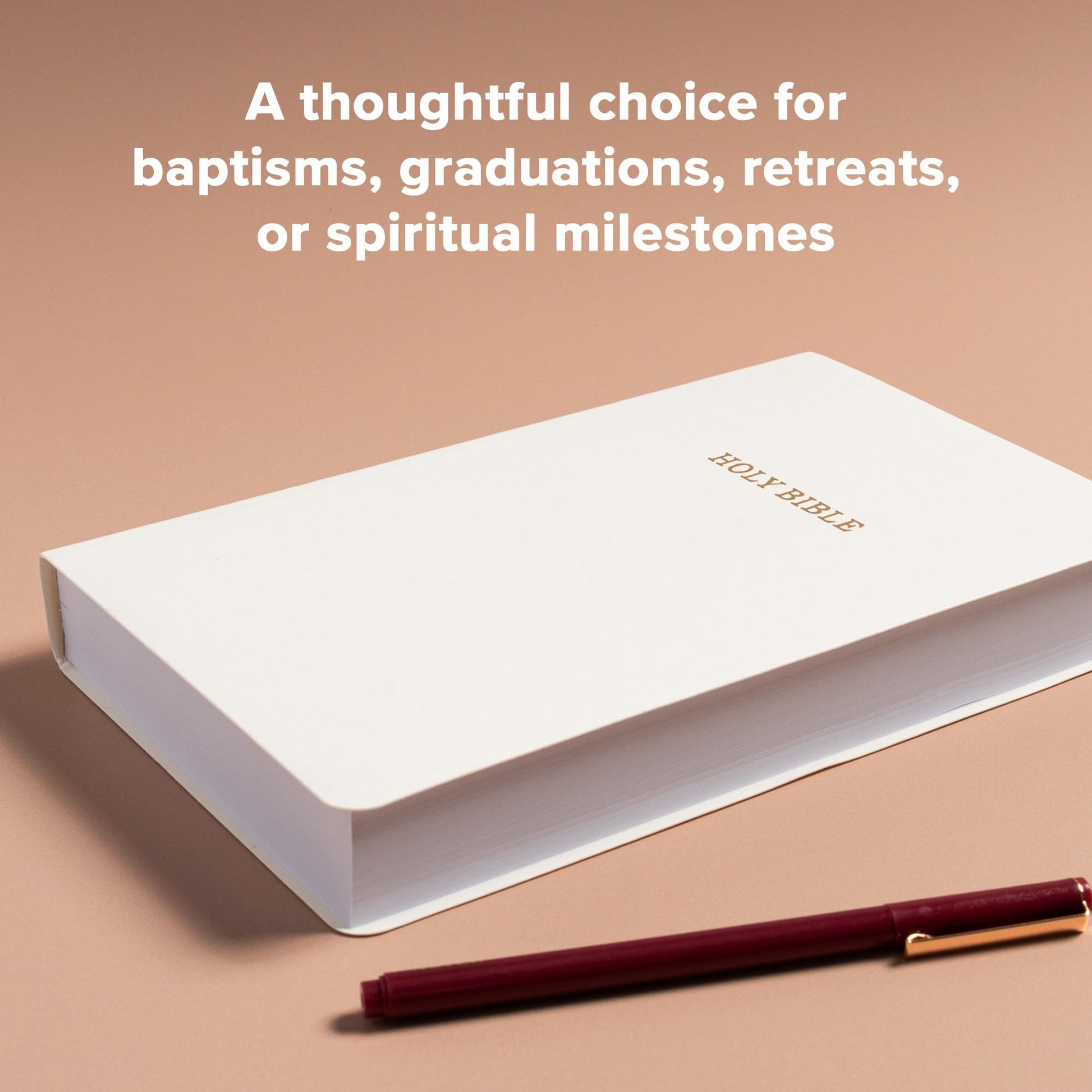 KJV Gift and Award Bible, White Imitation Leather, KJV Holy Bible, Red Letter, Pure Cambridge Text, Presentation Page, Ribbon Marker, Easy-to-Read Bible MCM Type