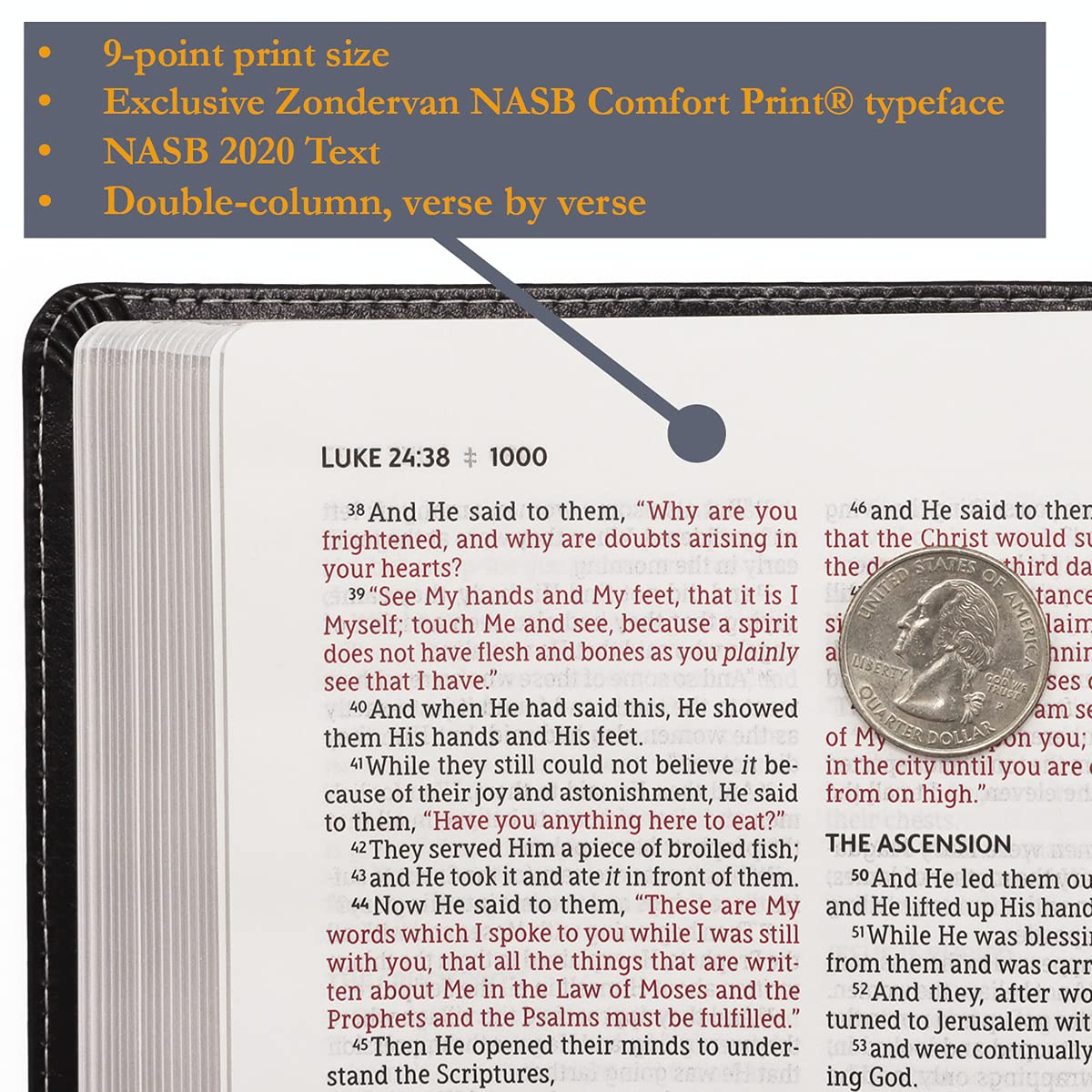 NASB, Thinline Bible, Leathersoft, Teal, Red Letter, 2020 Text, Comfort Print