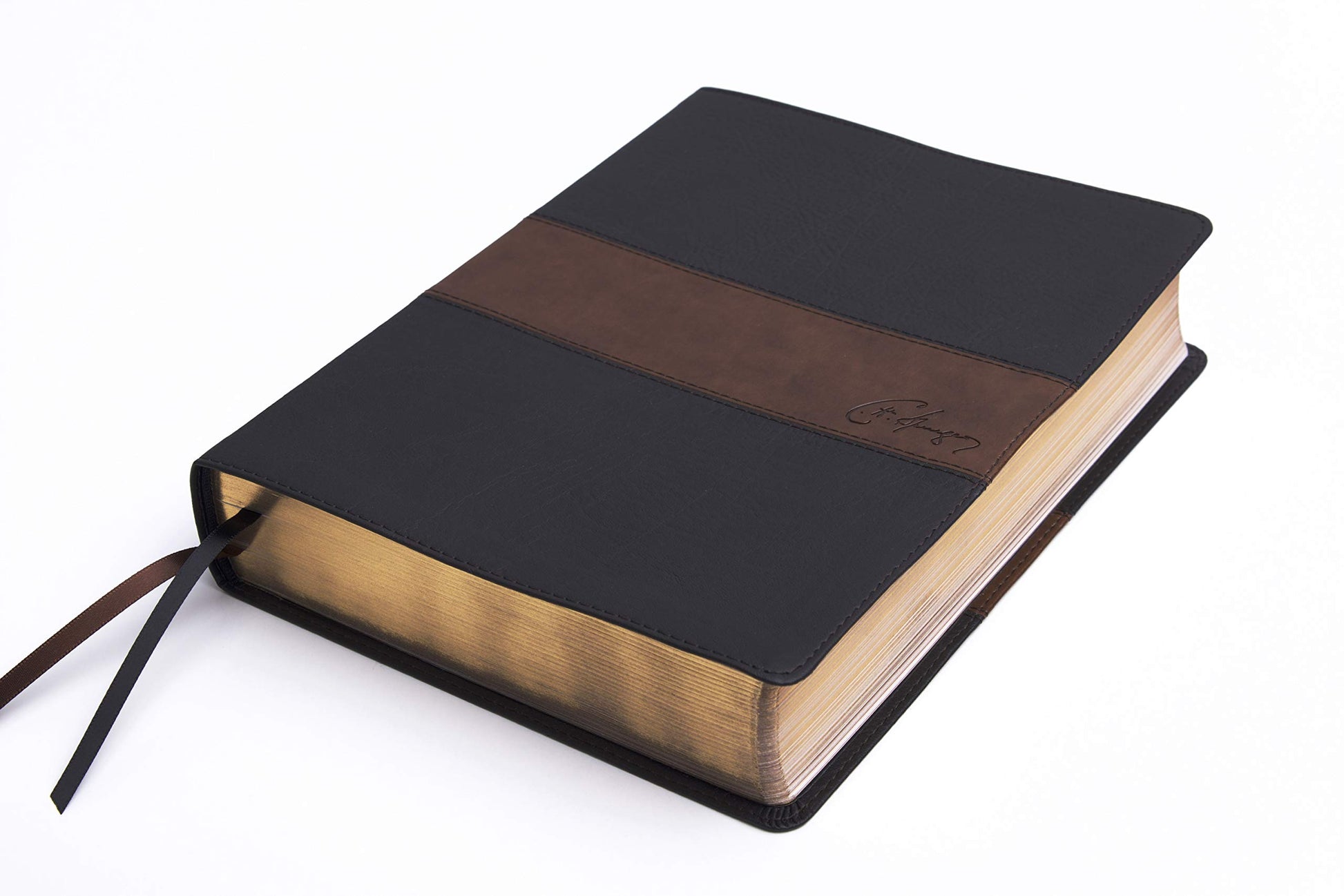 RVR 1960 Biblia de estudio Spurgeon, negro/marrn smil piel (Spanish Edition)