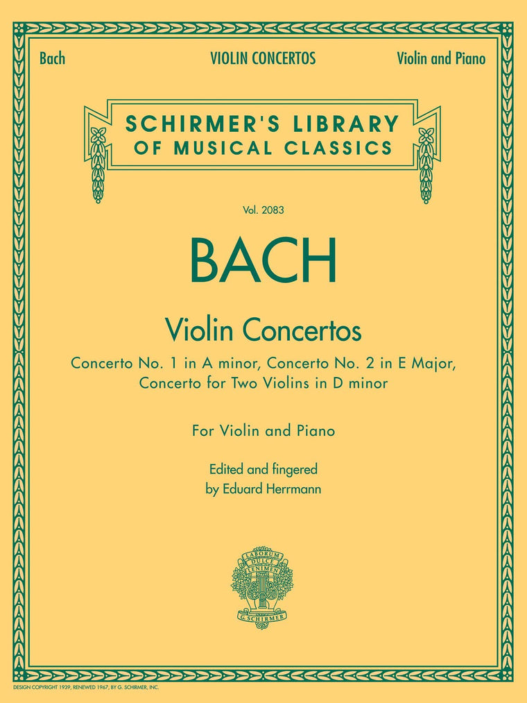 Bach - Violin Concertos: Schirmer Library of Classics Volume 2083 (Schirmer's Library of Musical Classics, 2083)