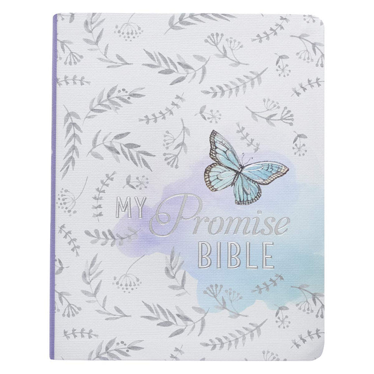 KJV Holy Bible, My Promise Bible, Faux Leather Flexcover w/Bible Tabs, Coloring Stickers, Ribbon Markers, King James Version, Purple Butterfly Floral (KJV Promise Editions)