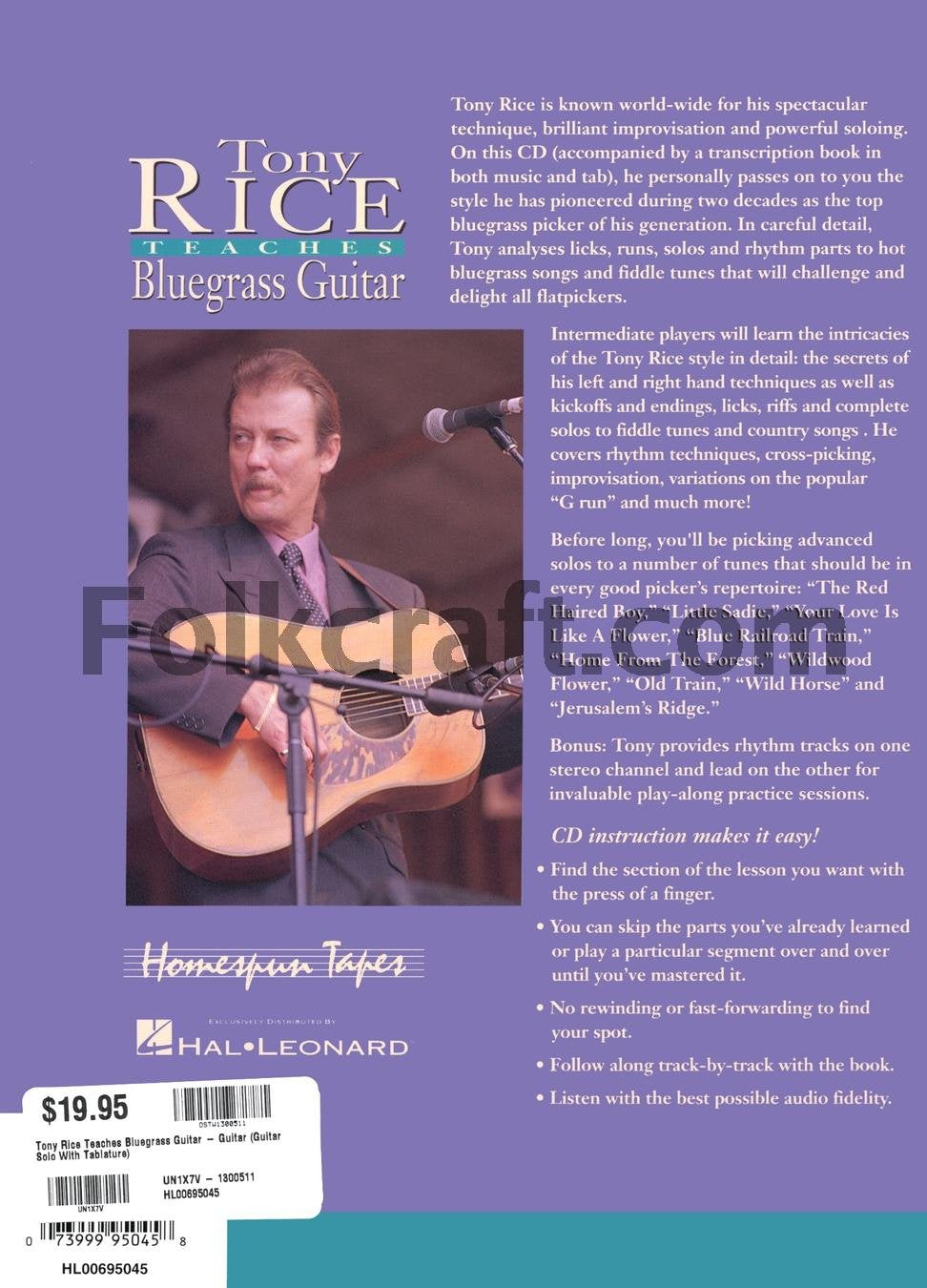 Tony Rice Teaches Bluegrass Guitar Book/Online Audio by Rice