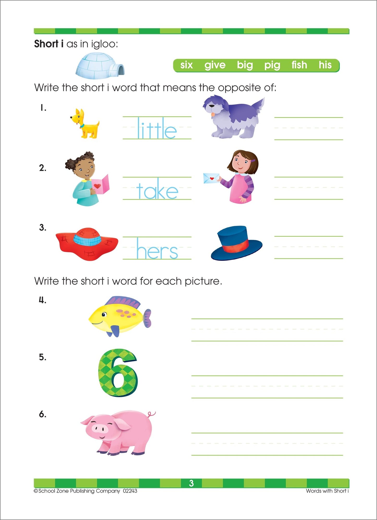 School Zone Beginning Reading Workbook: 64 Pages, 1st Grade, 2nd Grade, Beginning & Ending Sounds, Vowels, Sequencing, Ages 6 to 8 (I Know It! Book Series)