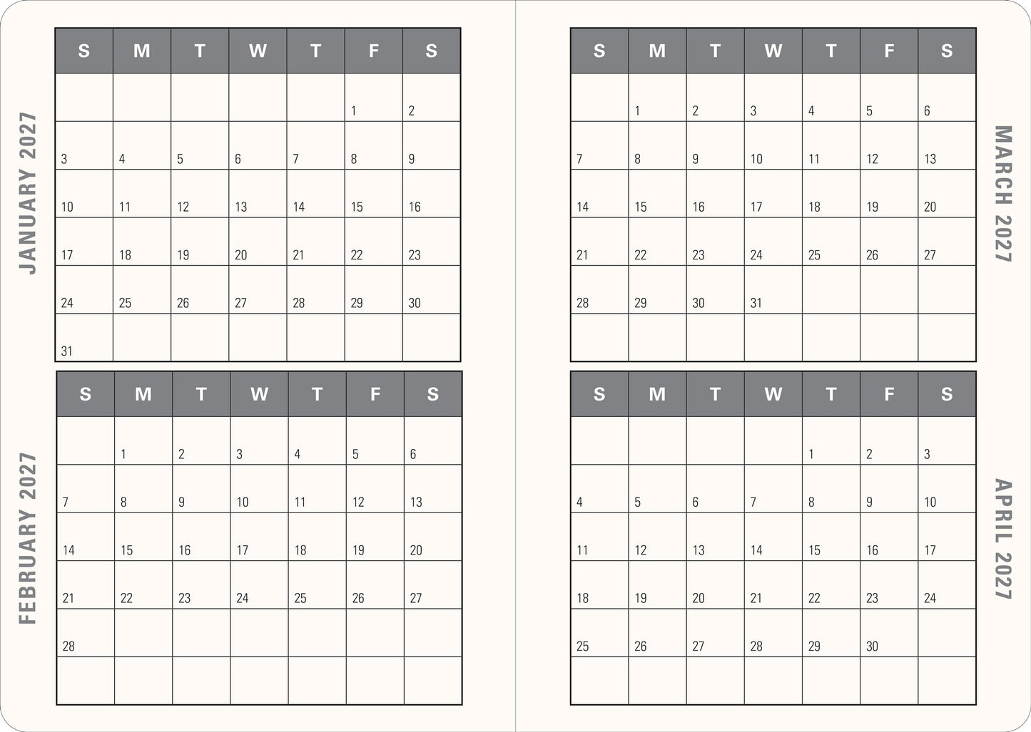 2027 Persian Grove Weekly Planner (16 months, Sept 2026 to Dec 2027)