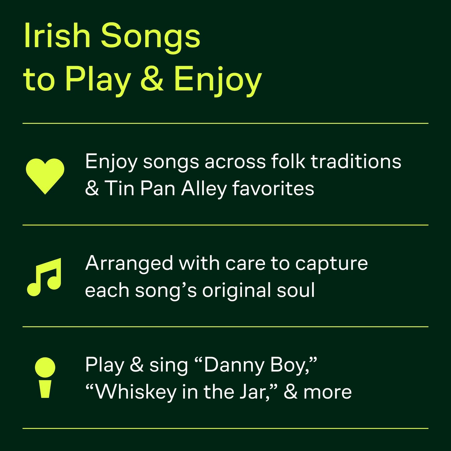 The Big Book of Irish Songs - Piano, Vocal, Guitar Sheet Music Songbook  76 Beloved Irish Tunes Including Danny Boy, Molly Malone, Wild Rover and More  Hal Leonard Music Book for All Levels