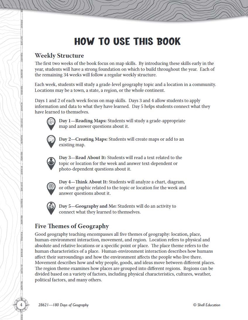 180 Days: Geography for Kindergarten: Practice, Assess, Diagnose