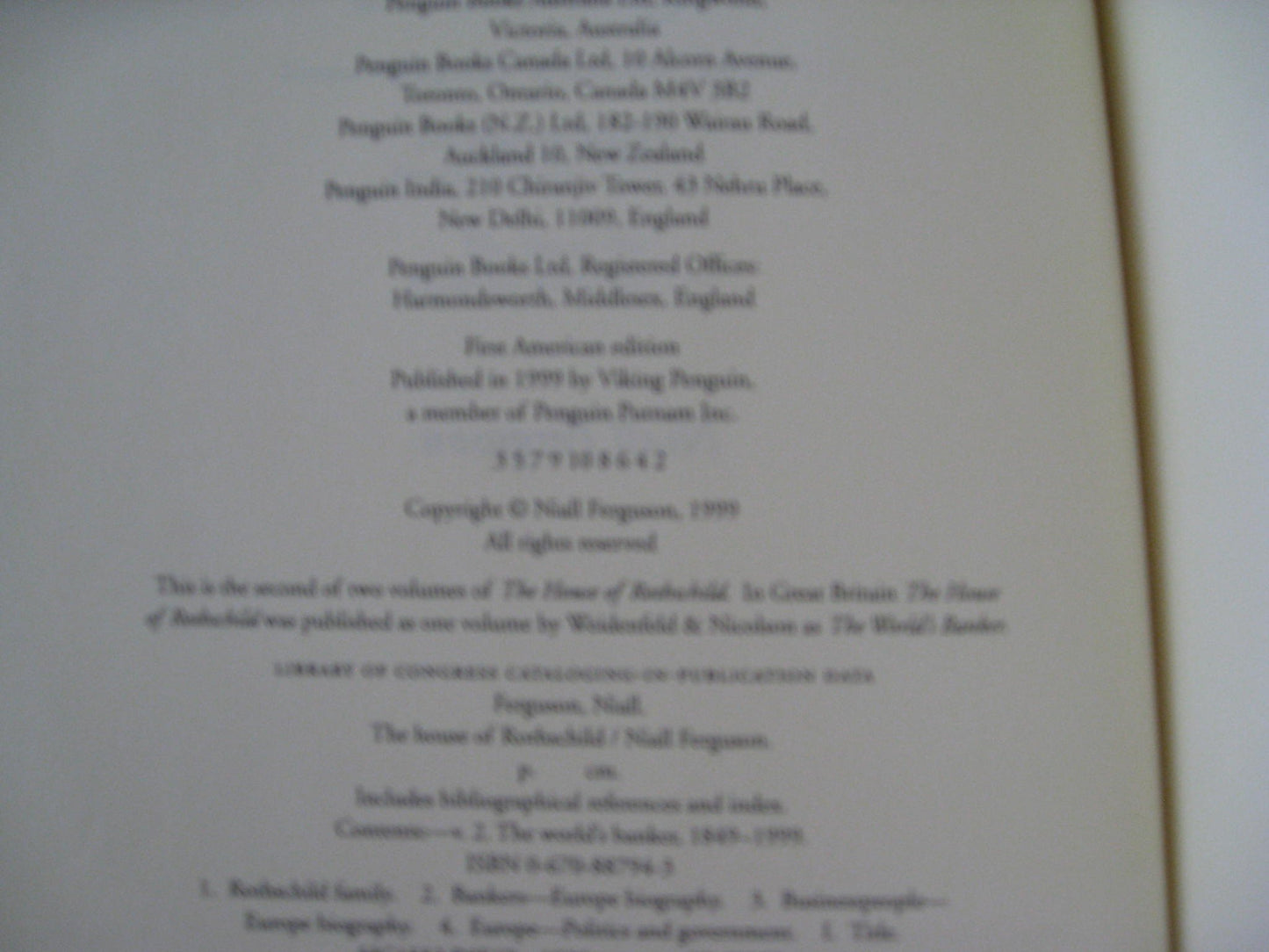 The House of Rothschild: The World's Banker 1849-1999 by Fer