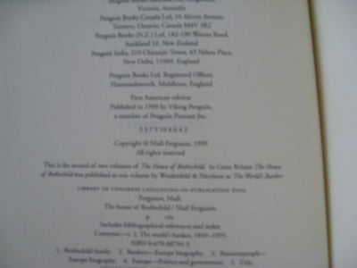 The House of Rothschild: The World's Banker 1849-1999 by Fer