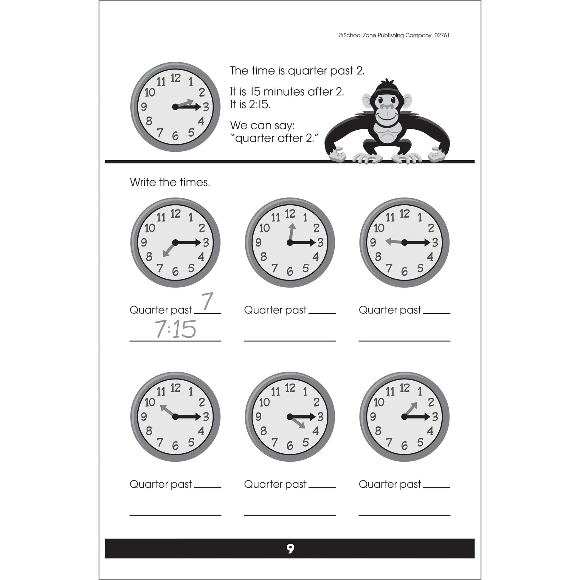 School Zone Get Ready To Tell Time Workbook: 48 Pages, 1st Grade, 2nd Grade, Telling Time, Digital, Analog, Clock, Ages 6 to 8 (Little Get Ready! Book Series)